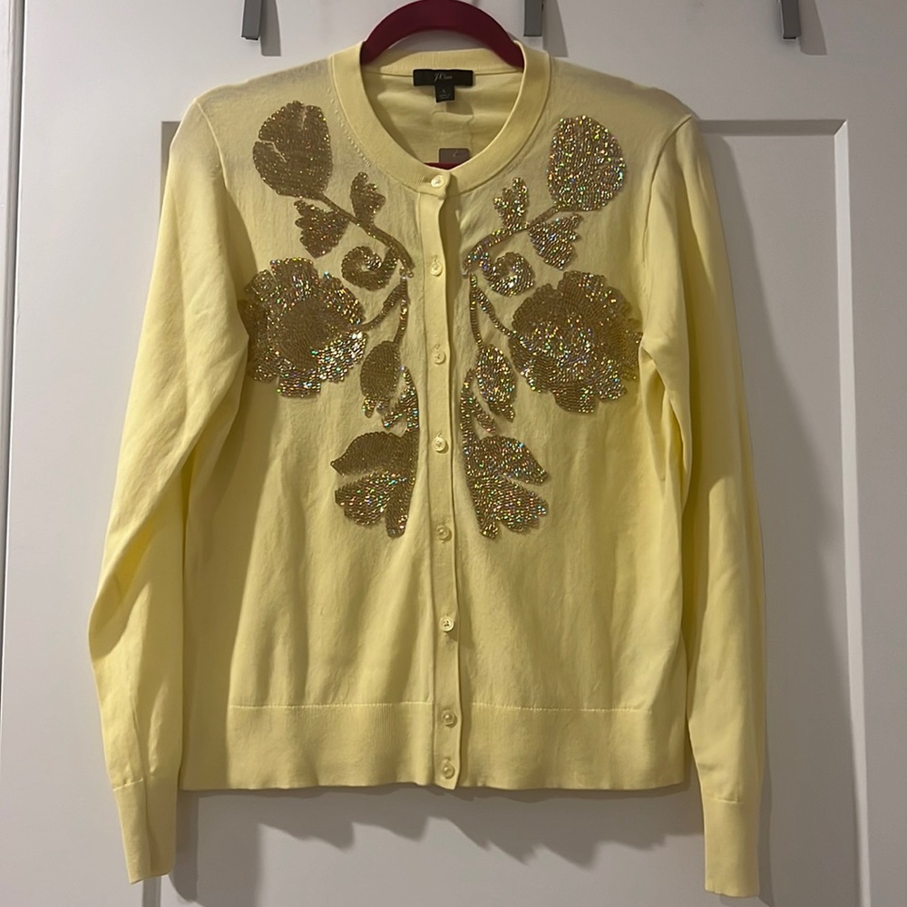 J.Crew Sequin Embellished Jackie Cardigan